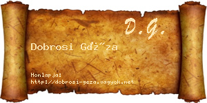 Dobrosi Géza névjegykártya