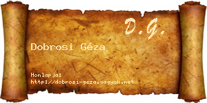 Dobrosi Géza névjegykártya