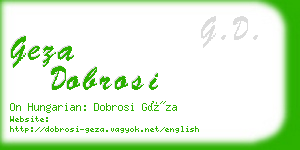 geza dobrosi business card